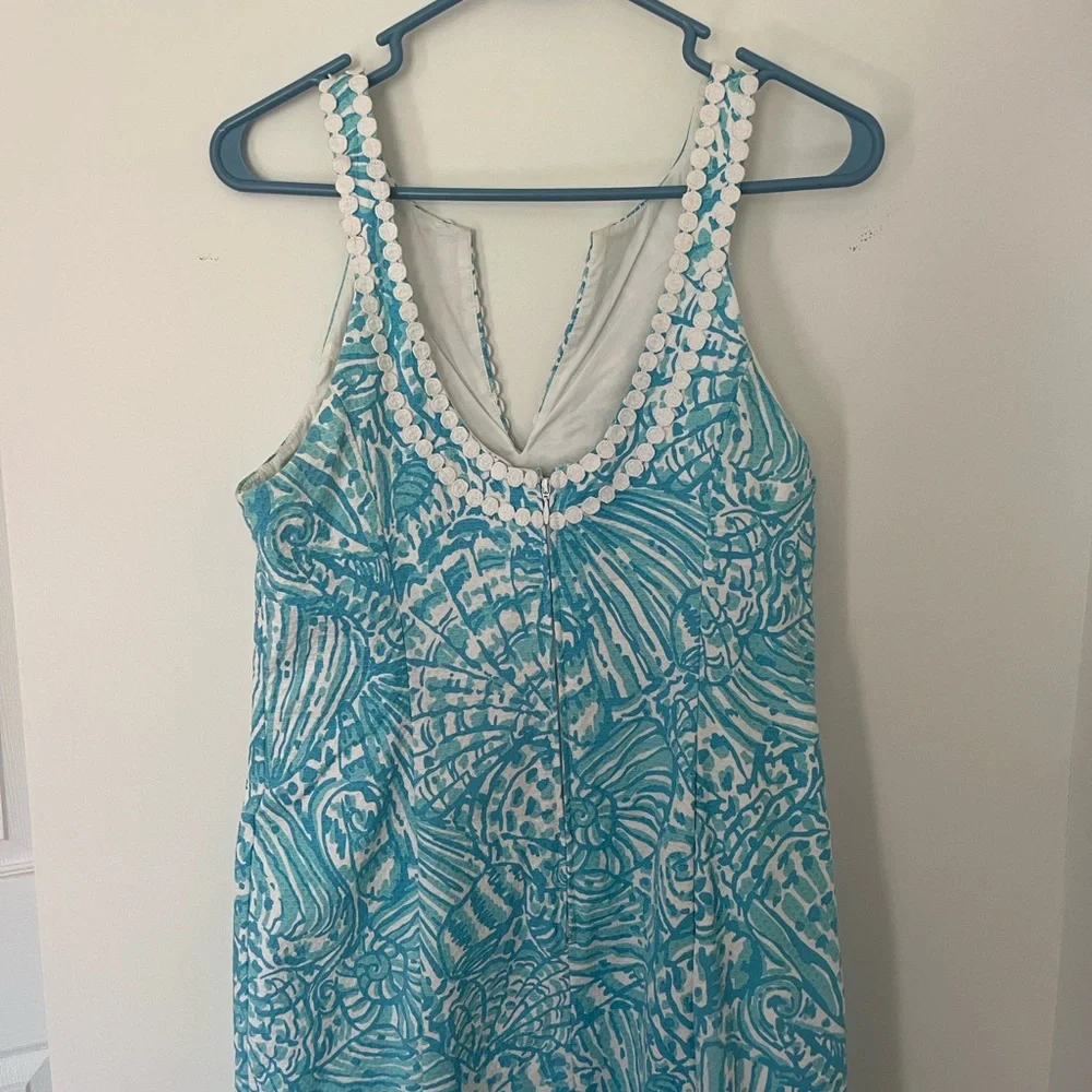 Lily Pulitzer Turquoise and White Patterned Mini Dress - Picture 7 of 10